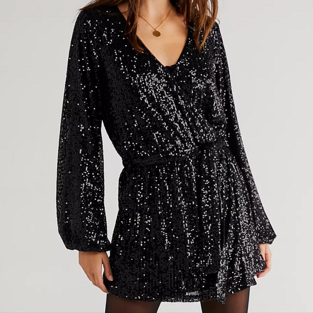 Free People Christa Sequins Romper SP